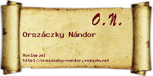 Orszáczky Nándor névjegykártya