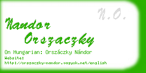 nandor orszaczky business card